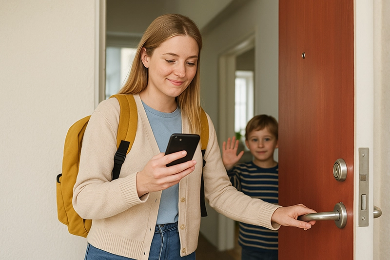 Babysitter qui saisit les détails de son intervention dans une famille
