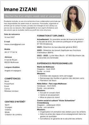 Imane, babysitter à Mulhouse
